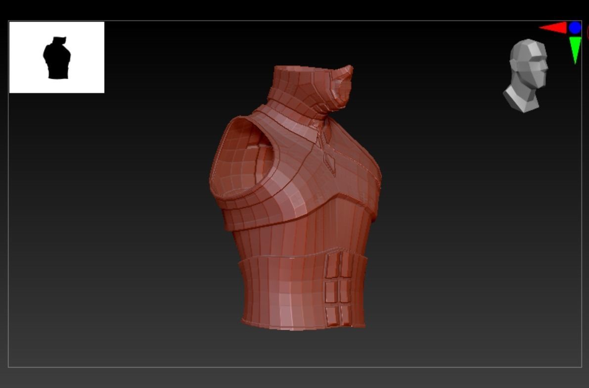 Cyborg Warzone - Space Warrior Shirt Low-poly 3D model_6