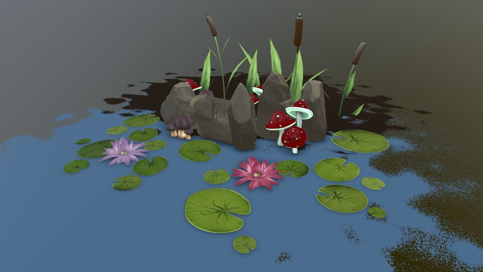 Game-ready stylized  swamp props 3D Model Collection_4