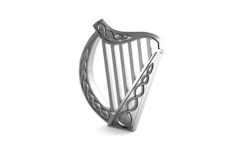 Celtic harp pendant  3D print model_7