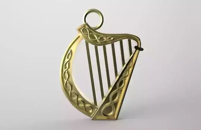 Celtic harp pendant  3D print model