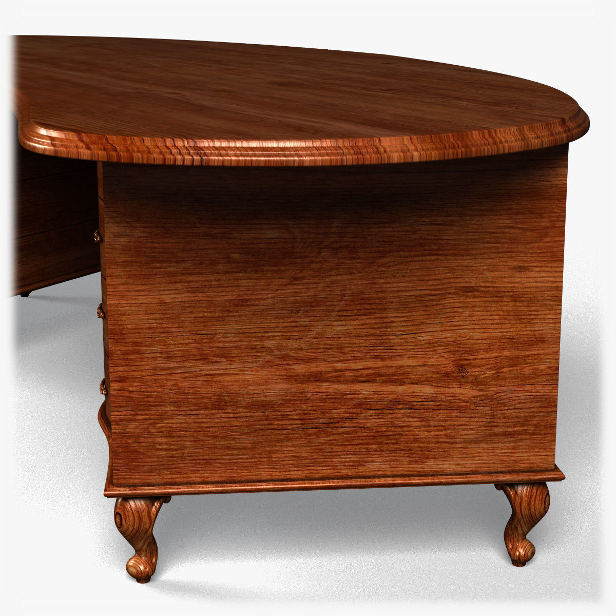 Table0014 desk with drawers and oval shape 3D model_12