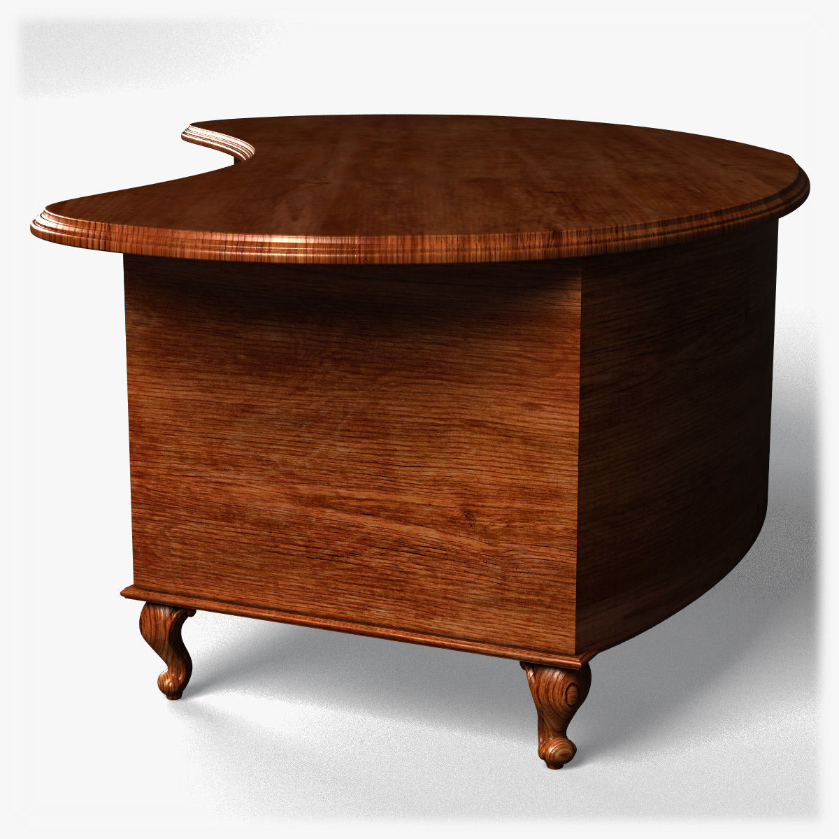 Table0014 desk with drawers and oval shape 3D model_11