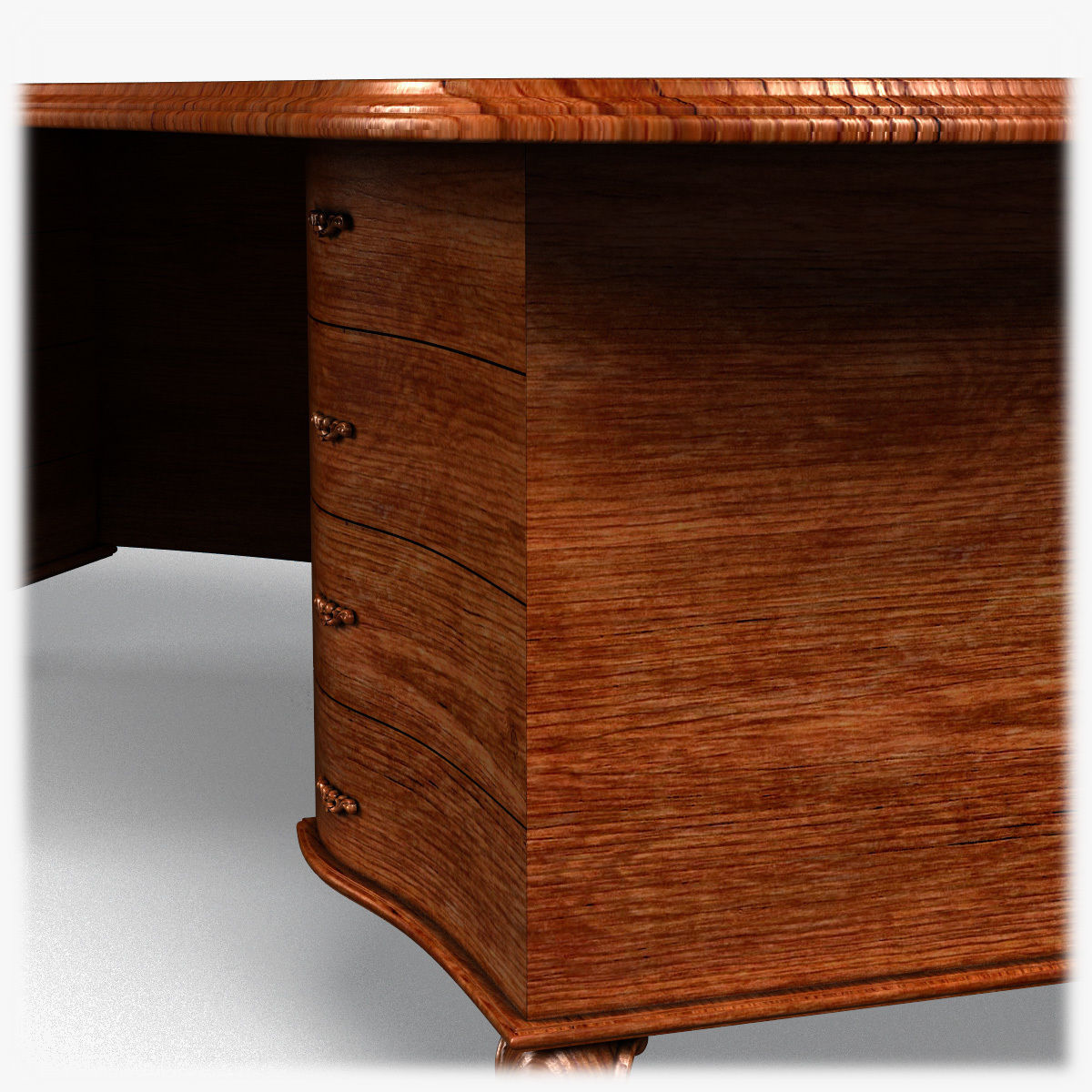 Table0014 desk with drawers and oval shape 3D model_14