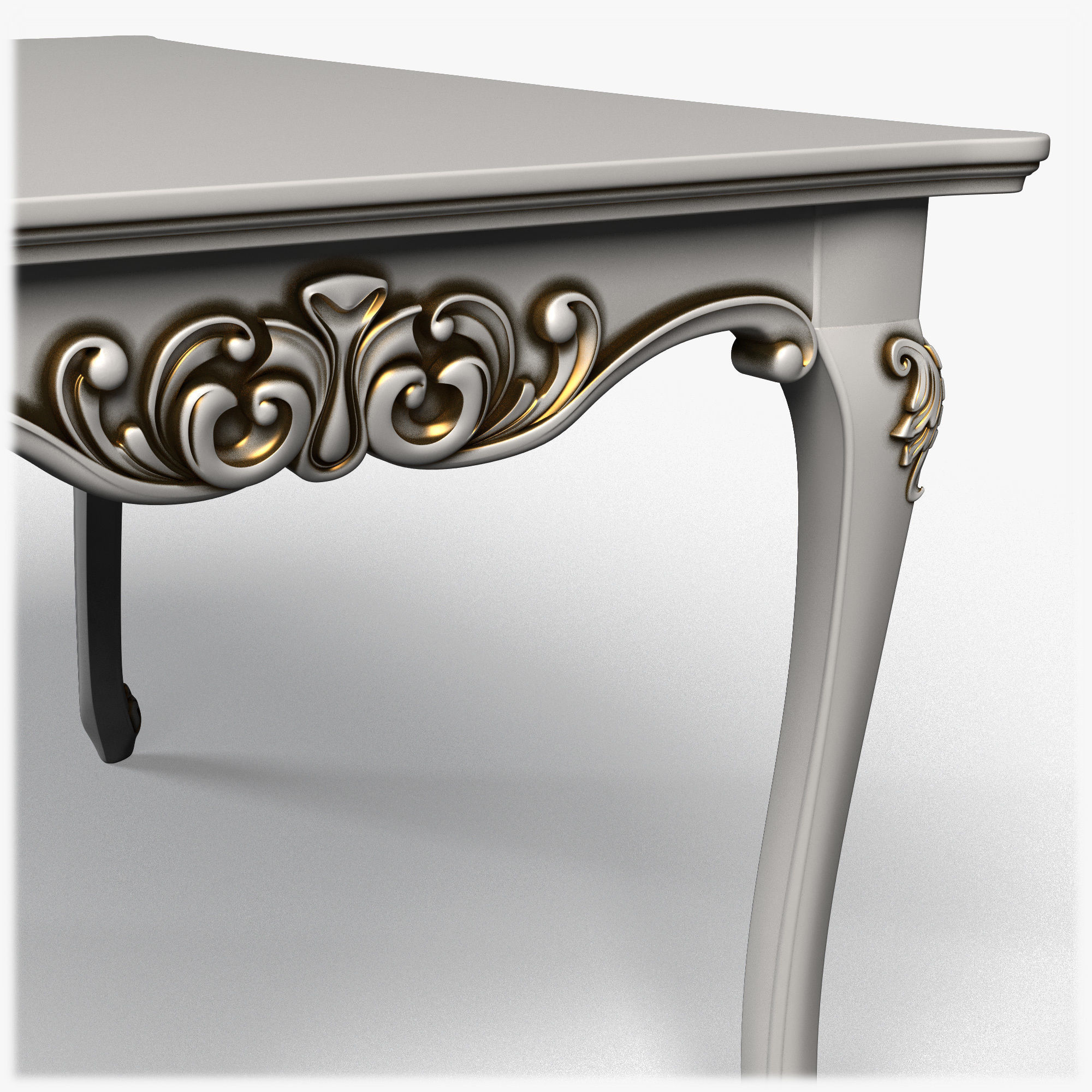 Table0015 ornate dining table 3D model_4