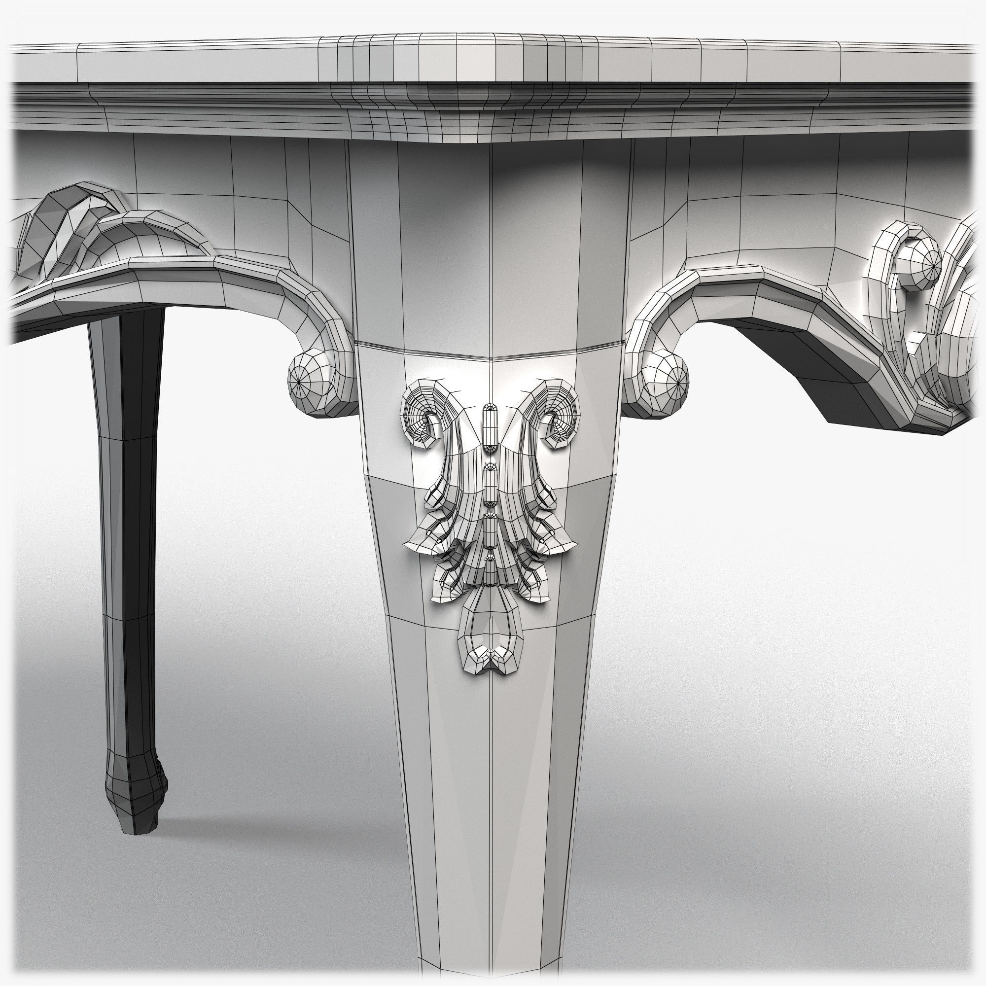 Table0015 ornate dining table 3D model_18