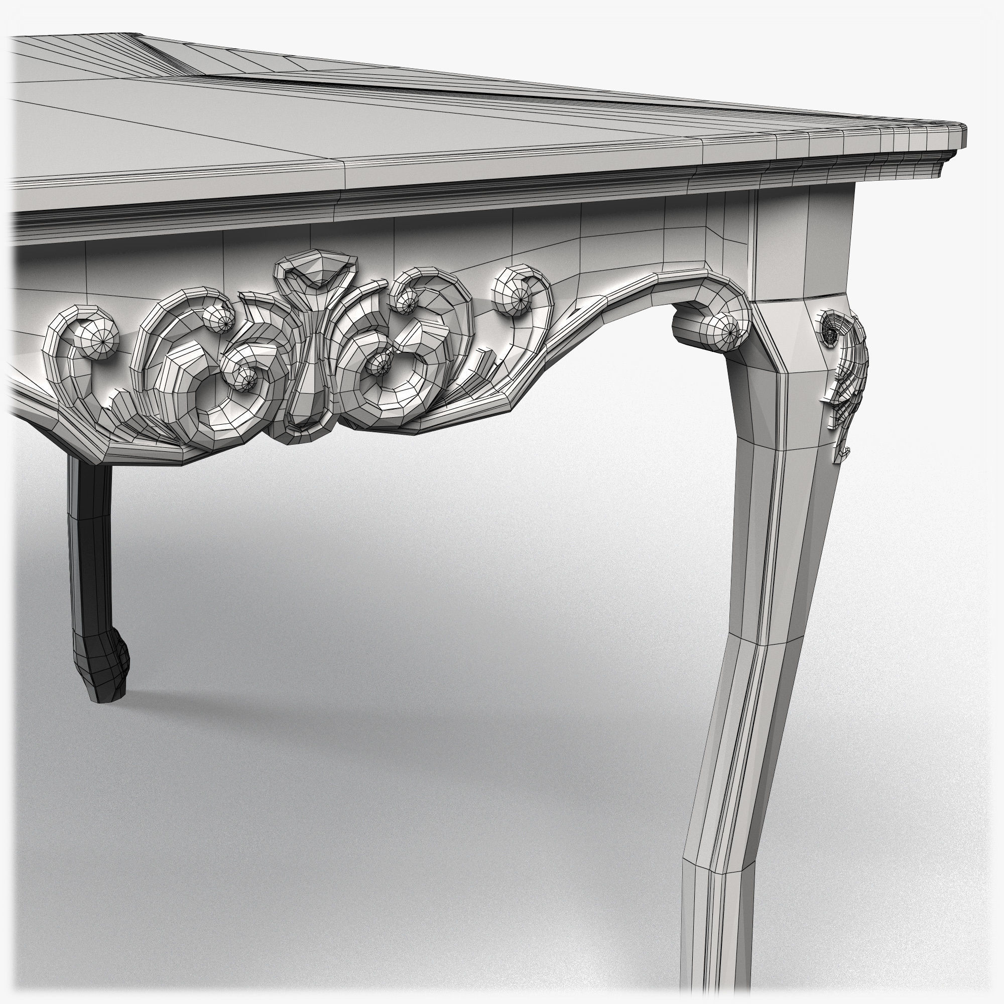Table0015 ornate dining table 3D model_16