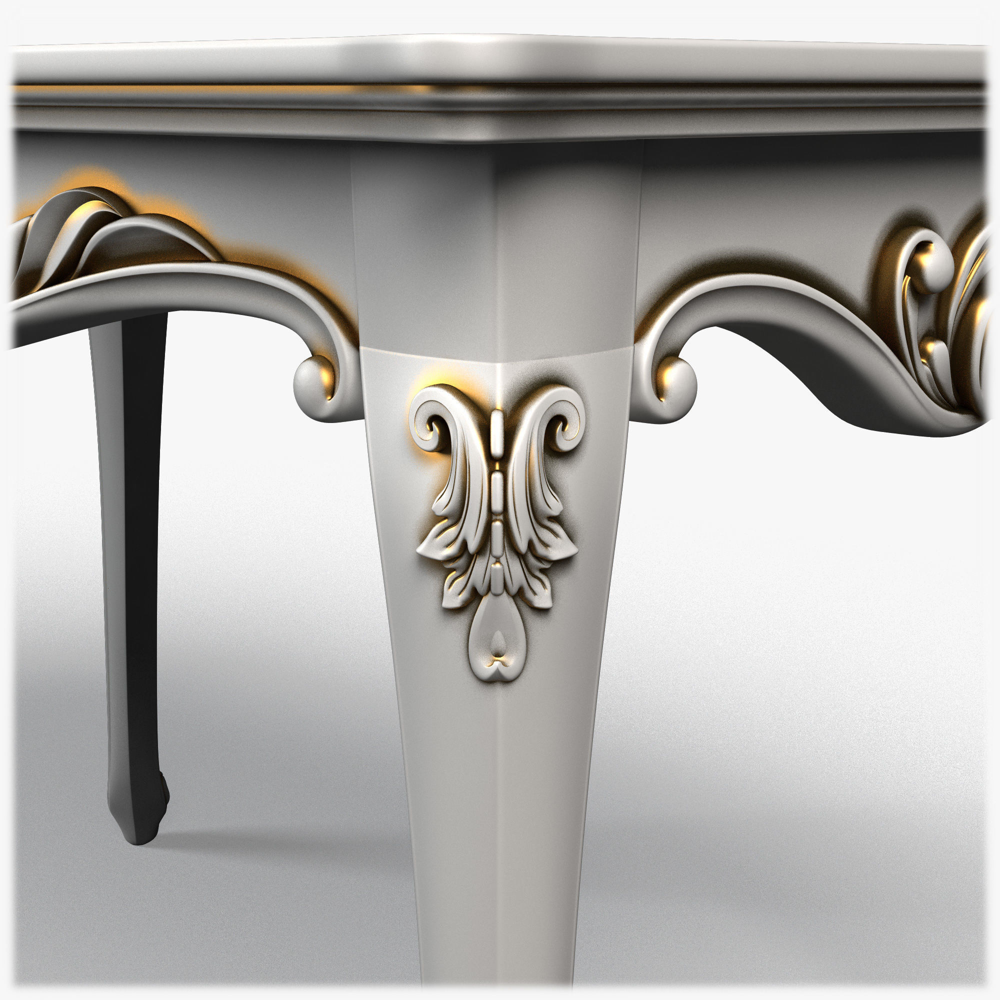 Table0015 ornate dining table 3D model_6