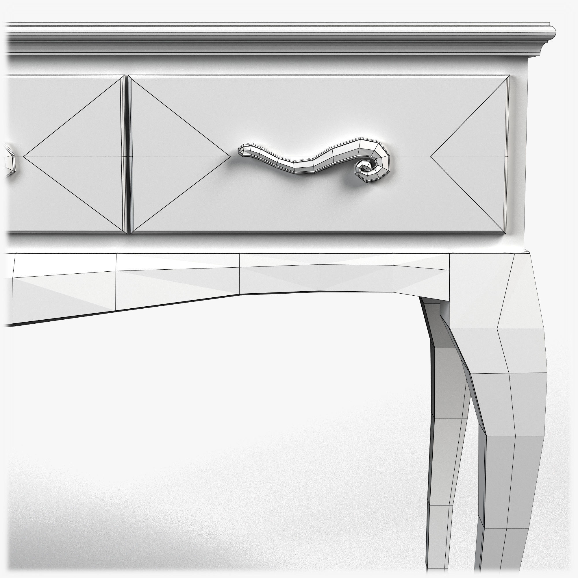 Table0016 console table with drawers 3D model_17