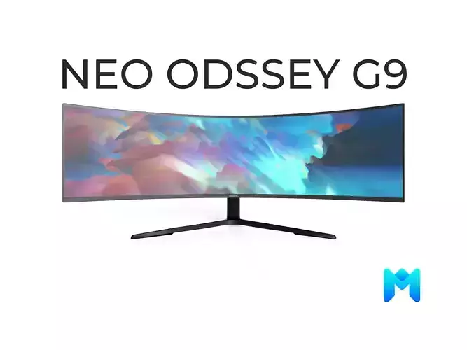 Samsung Odssey Neo G9 49inch curved gaming Monitor Low-poly 3D model