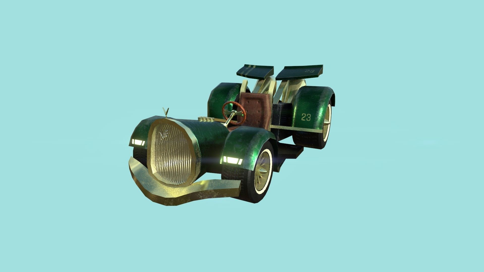 Kart Vehicle 02 - Racing Car - Classic Style Low-poly 3D model_1