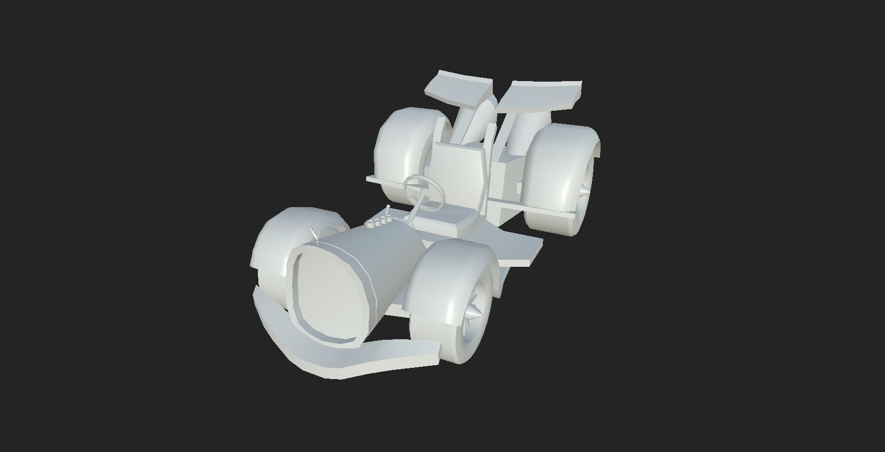 Kart Vehicle 02 - Racing Car - Classic Style Low-poly 3D model_10