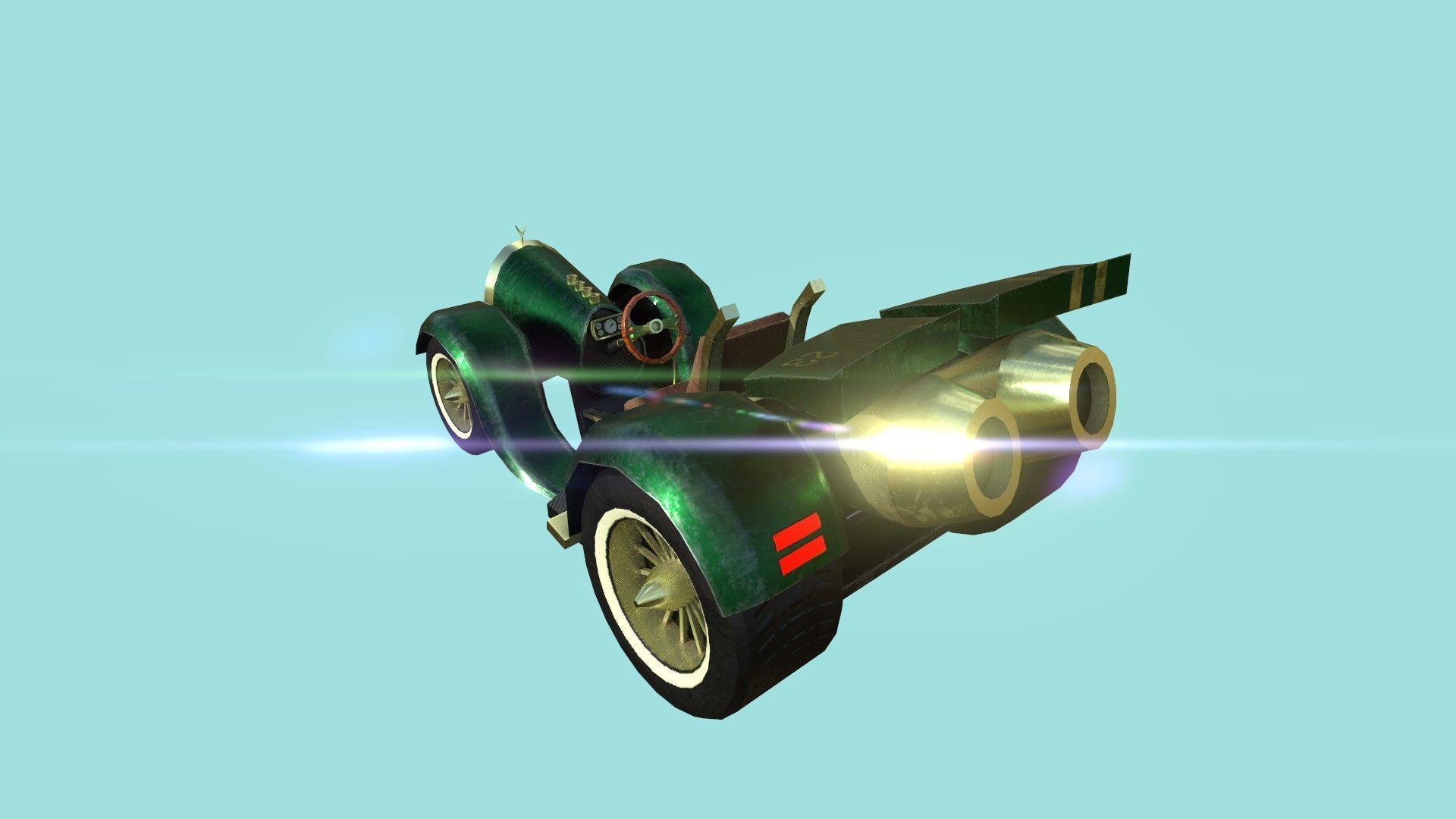 Kart Vehicle 02 - Racing Car - Classic Style Low-poly 3D model_2