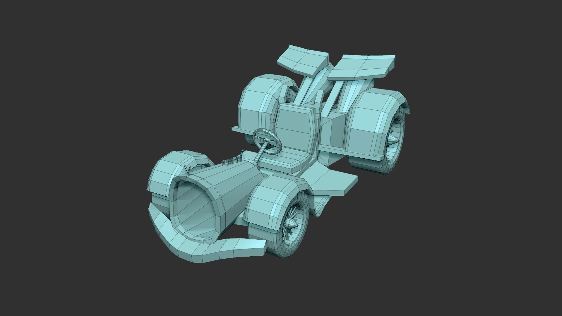 Kart Vehicle 02 - Racing Car - Classic Style Low-poly 3D model_14