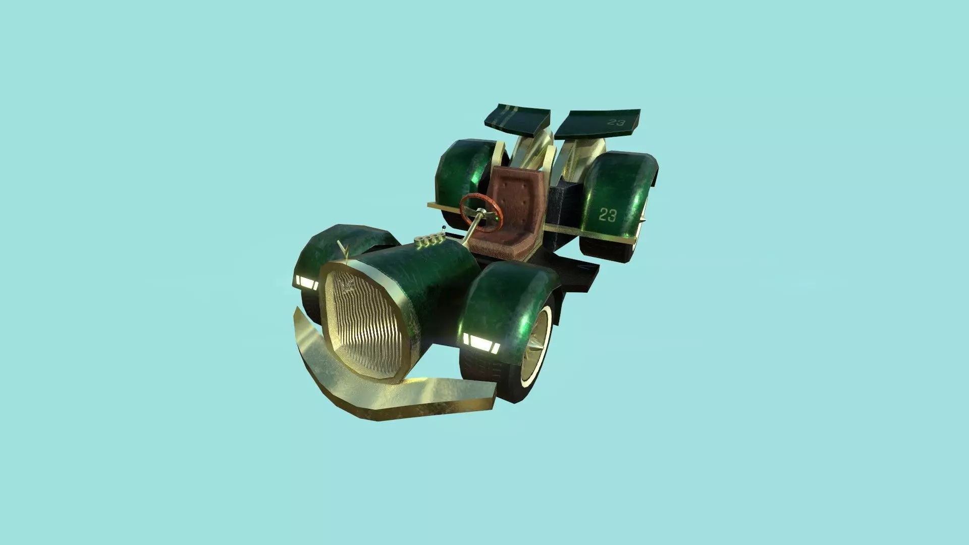 Kart Vehicle 02 - Racing Car - Classic Style Low-poly 3D model_0