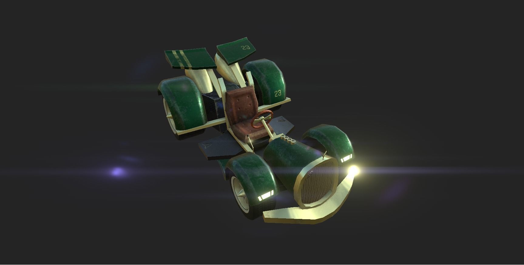 Kart Vehicle 02 - Racing Car - Classic Style Low-poly 3D model_5