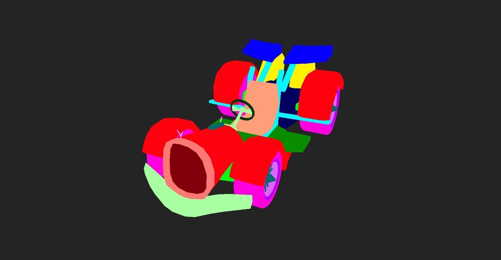 Kart Vehicle 02 - Racing Car - Classic Style Low-poly 3D model_9