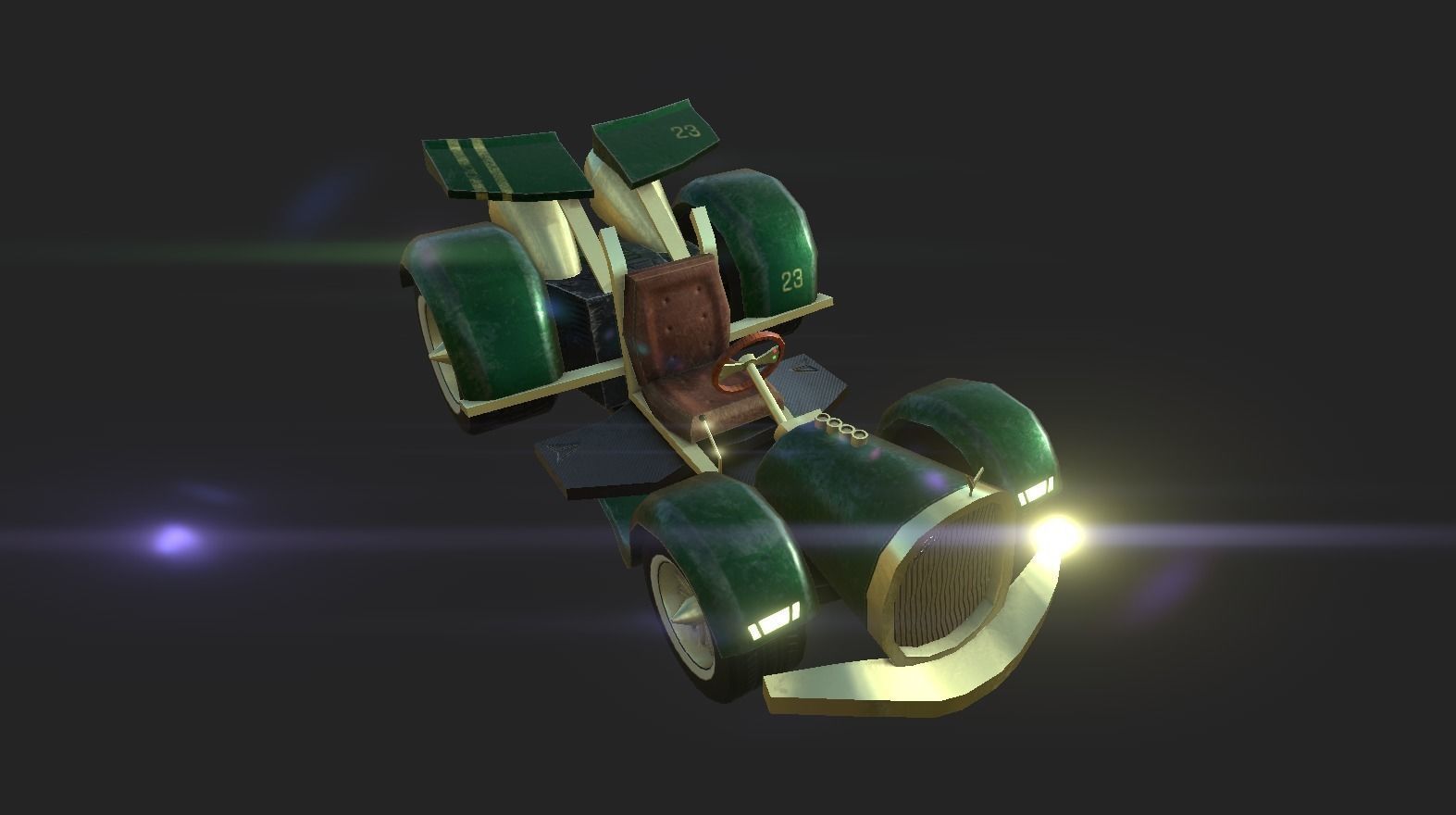 Kart Vehicle 02 - Racing Car - Classic Style Low-poly 3D model_3