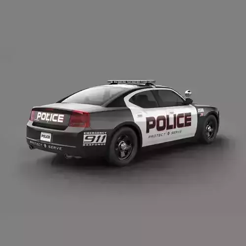 Black Police Car 3D model