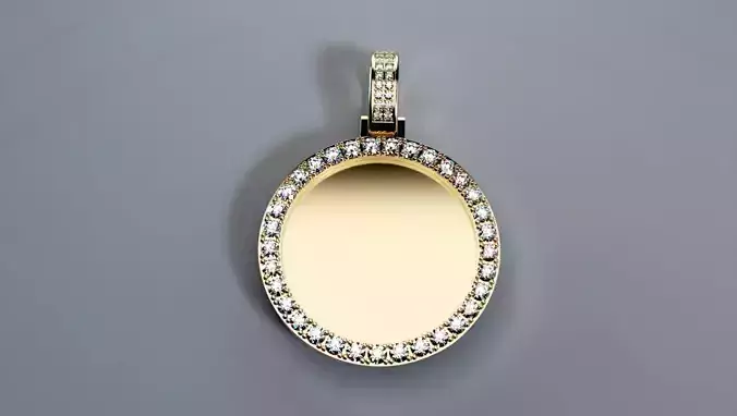 Picture Pendant - 3mm Dia Stones  - MEDIUM