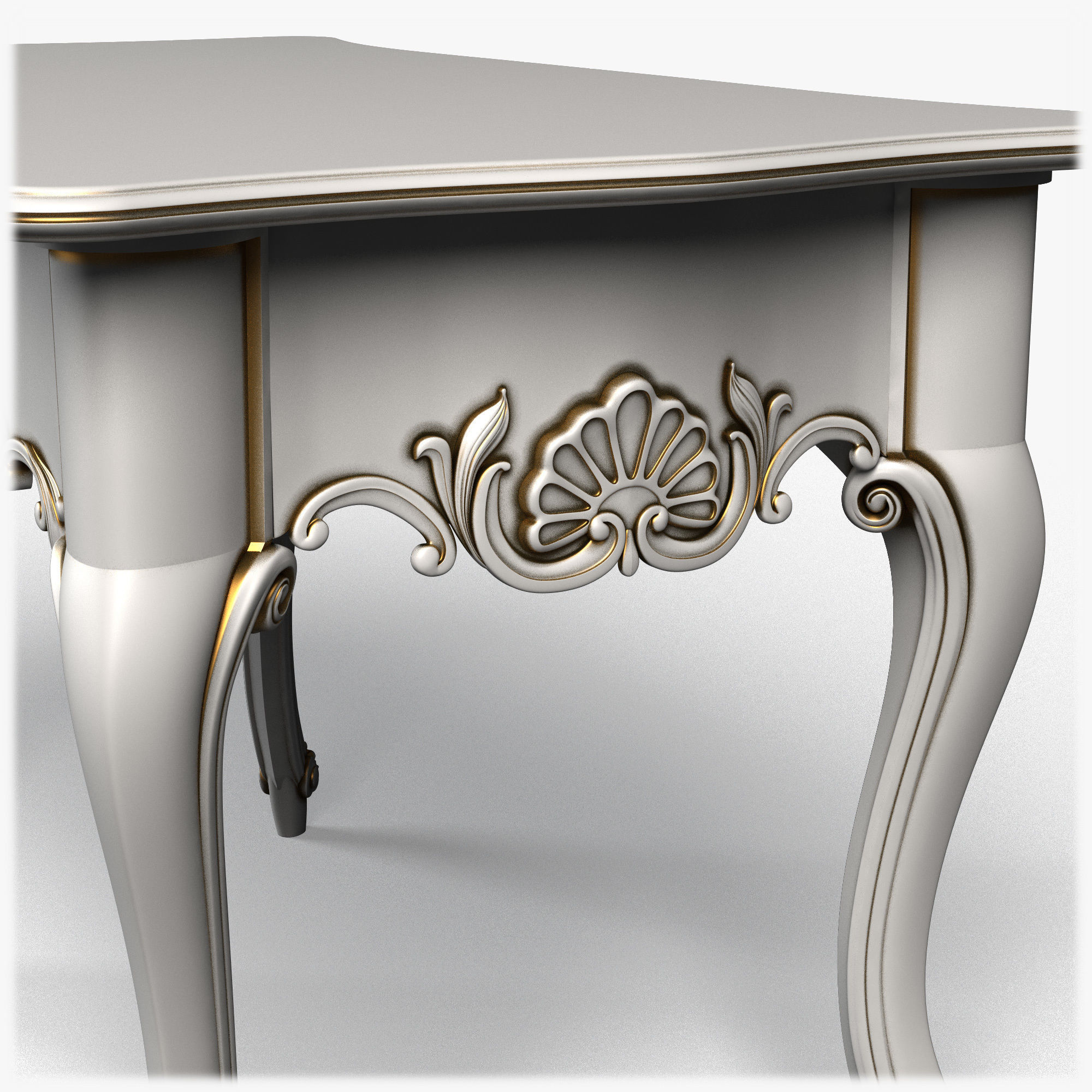 Table0024 ornately carved table 3D model_4