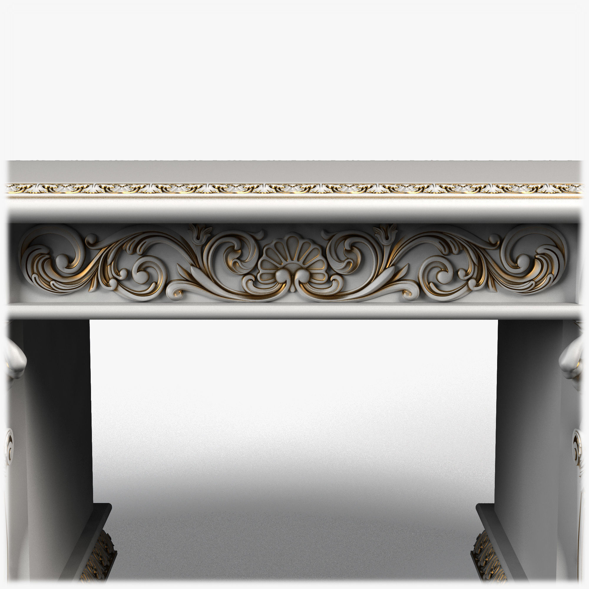 Table0026 ornate desk with gold trim 3D model_6