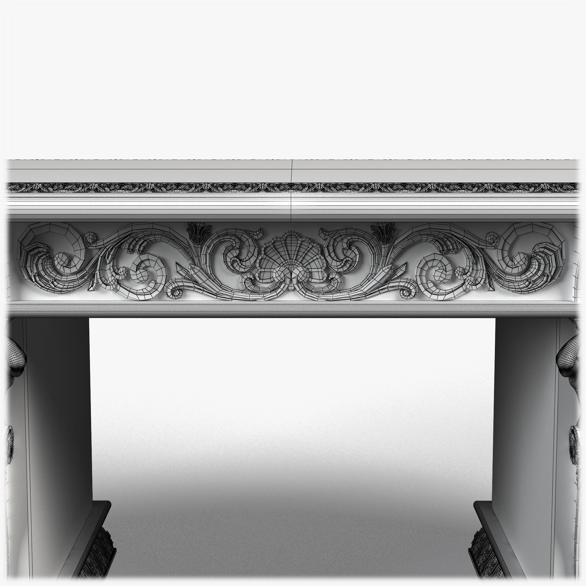 Table0026 ornate desk with gold trim 3D model_18
