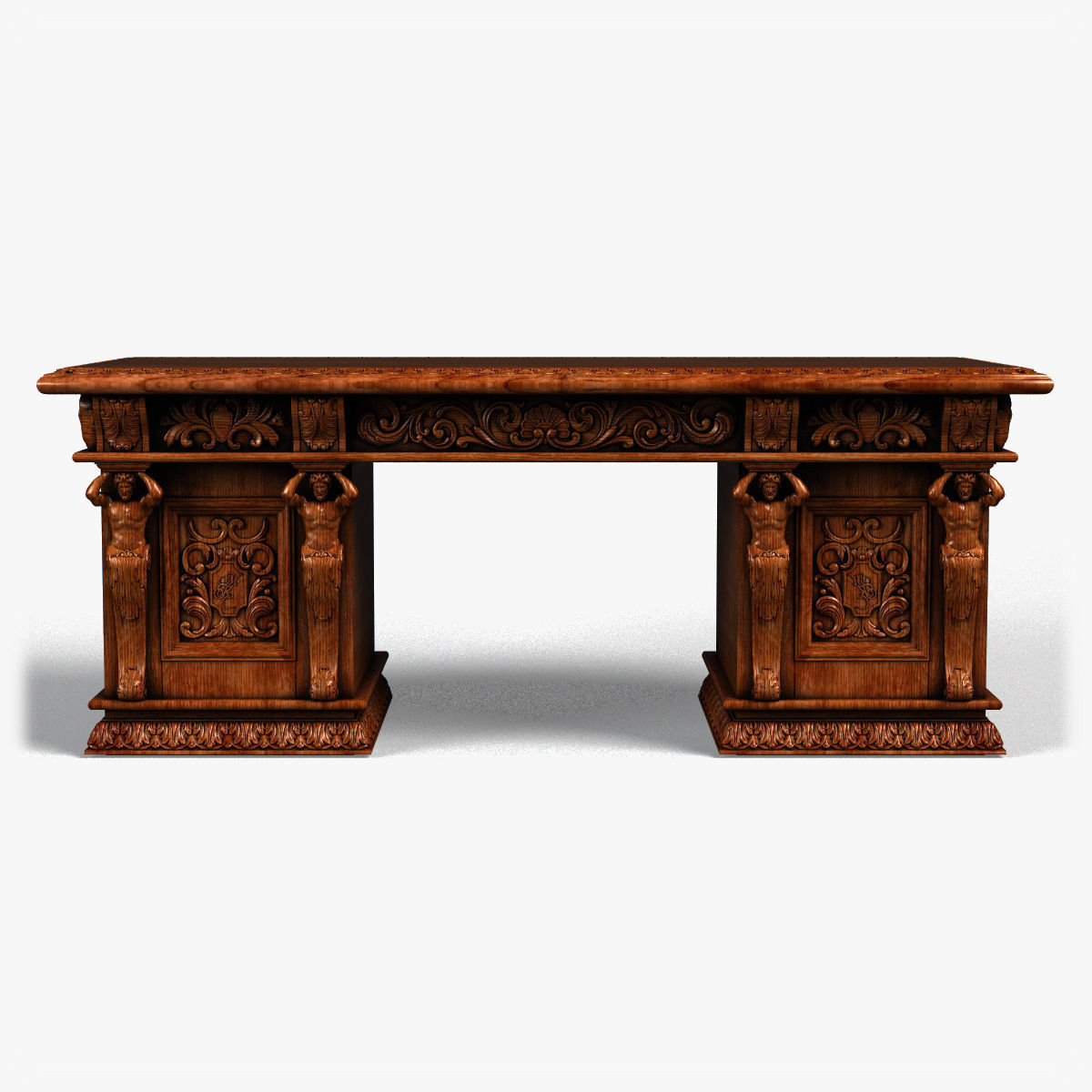 Table0026 ornate desk with gold trim 3D model_10