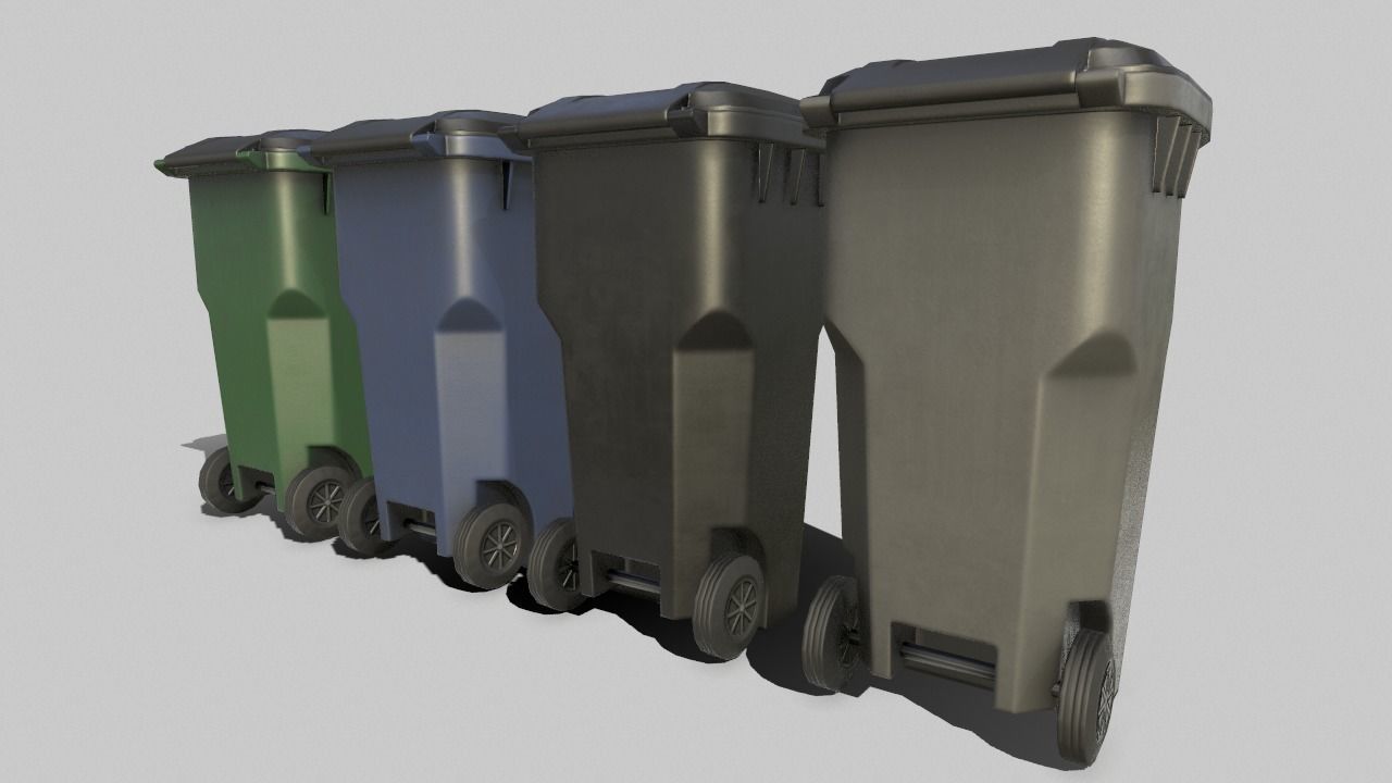 Trash Can Free low-poly 3D model_3