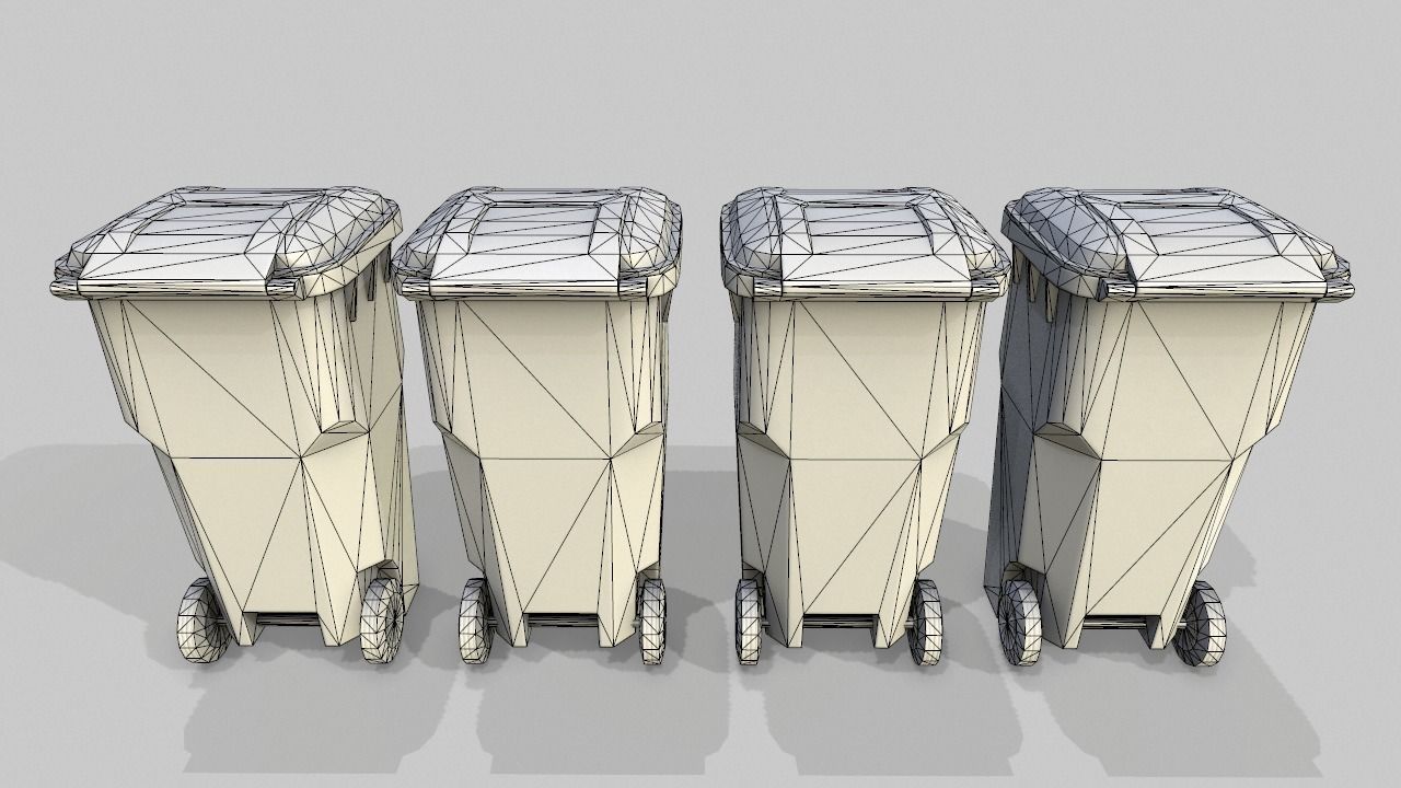 Trash Can Free low-poly 3D model_6