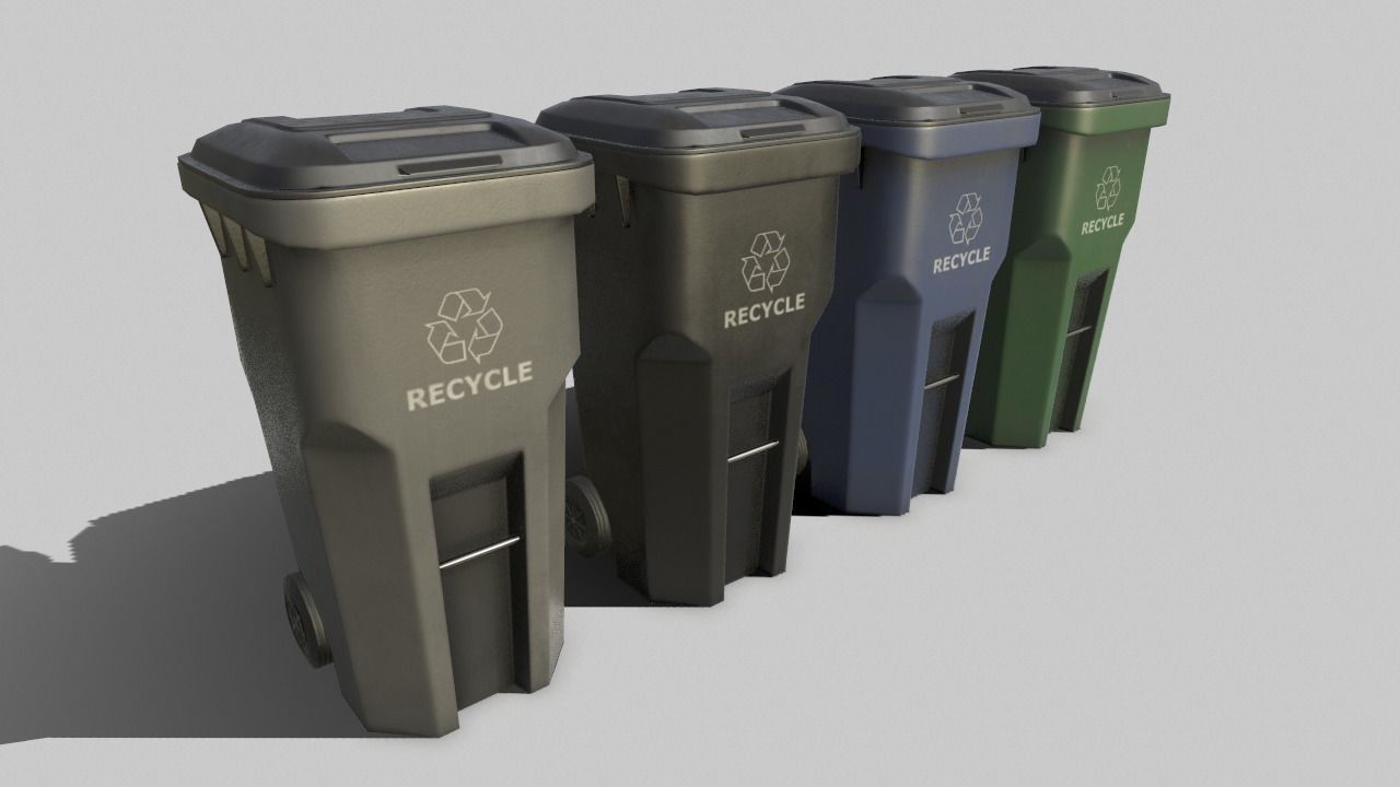 Trash Can Free low-poly 3D model_2
