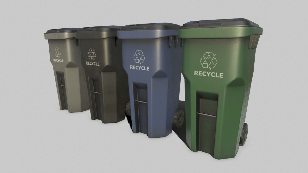 Trash Can Free low-poly 3D model_0