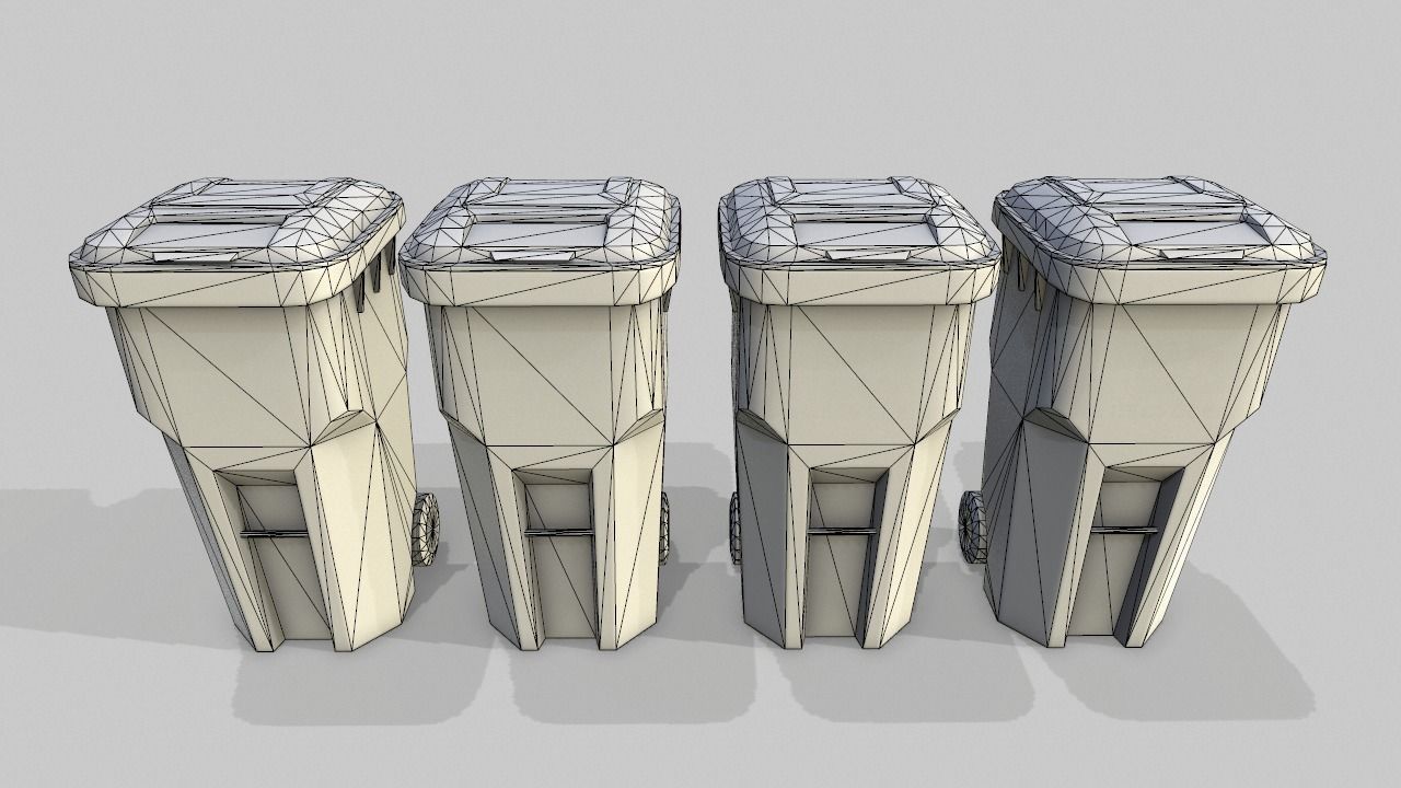 Trash Can Free low-poly 3D model_5