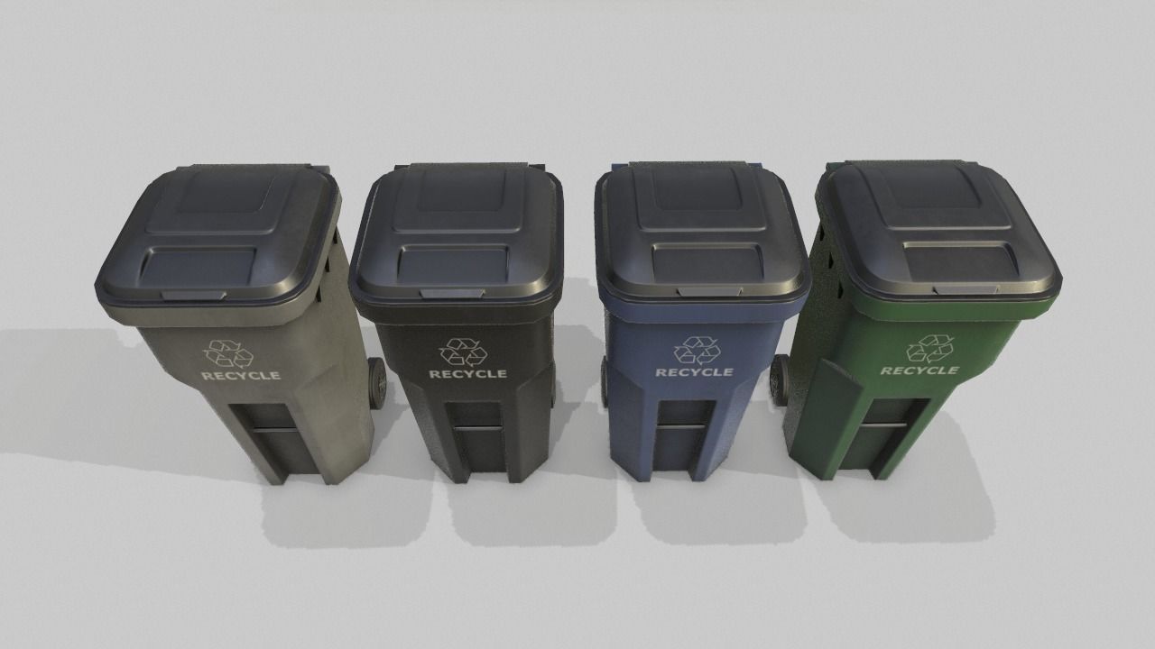 Trash Can Free low-poly 3D model_4