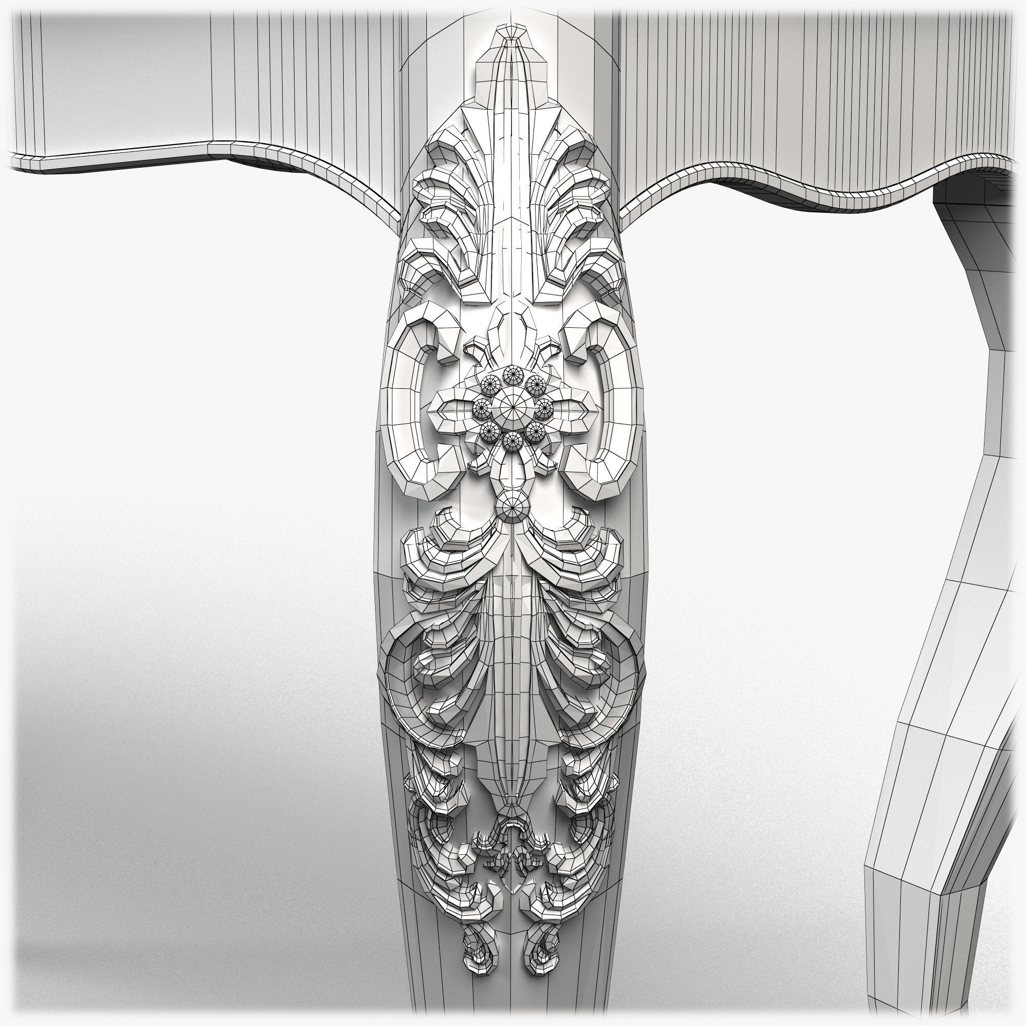 Table0027 ornate console table gold 3D model_18