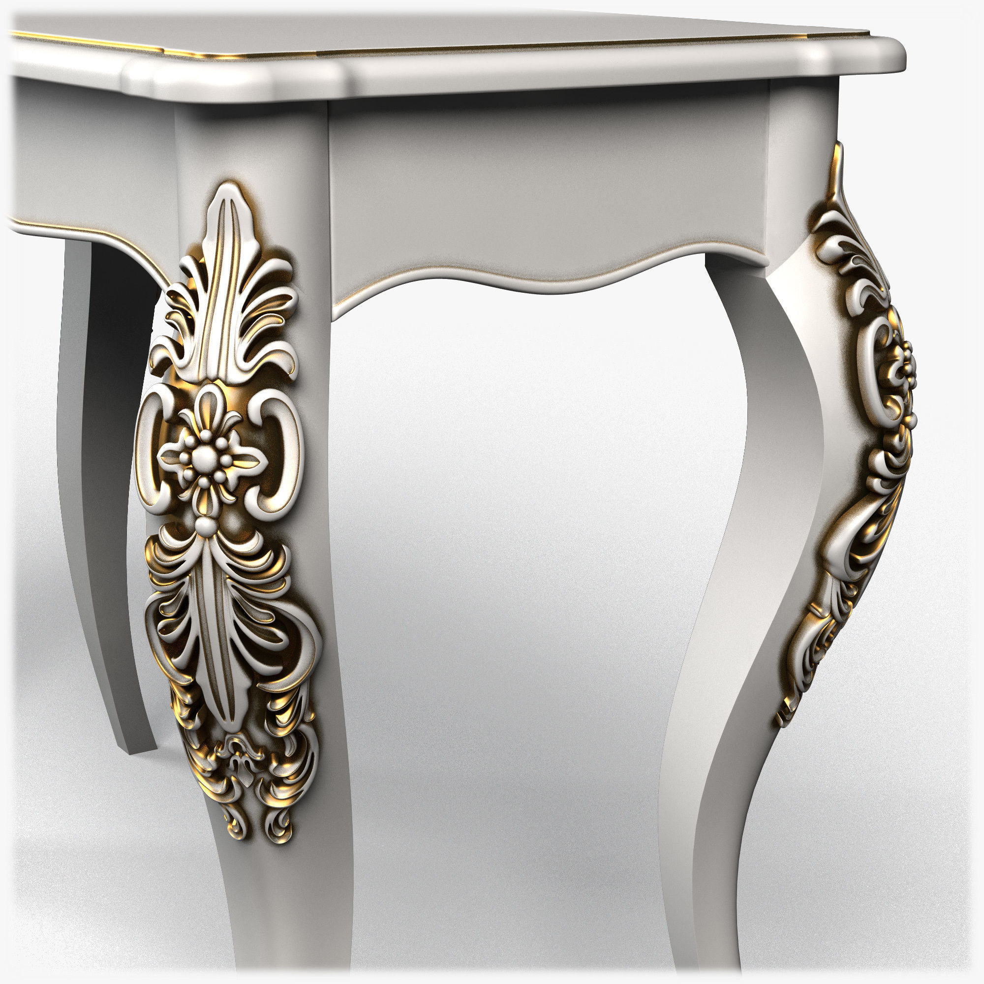 Table0027 ornate console table gold 3D model_4