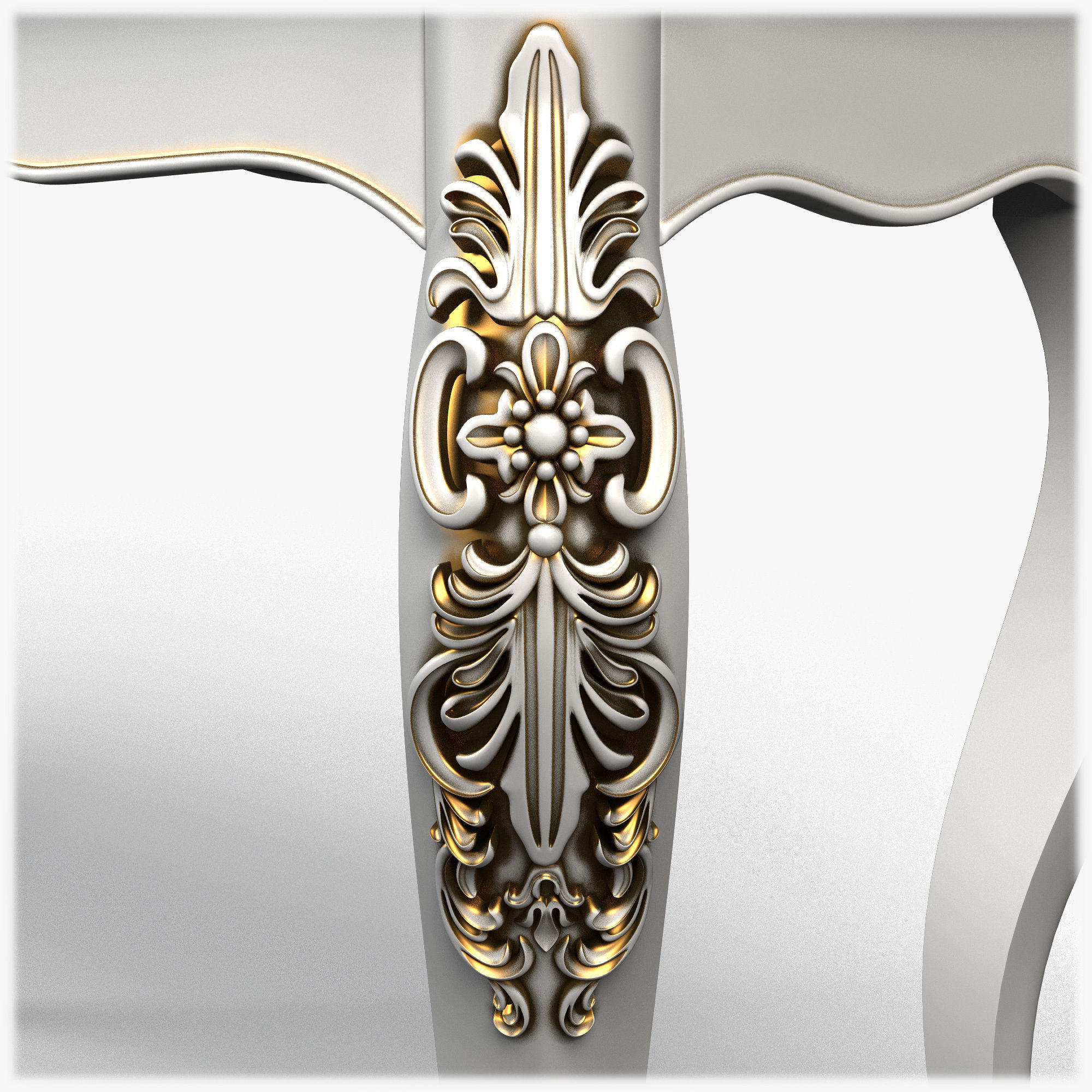 Table0027 ornate console table gold 3D model_6