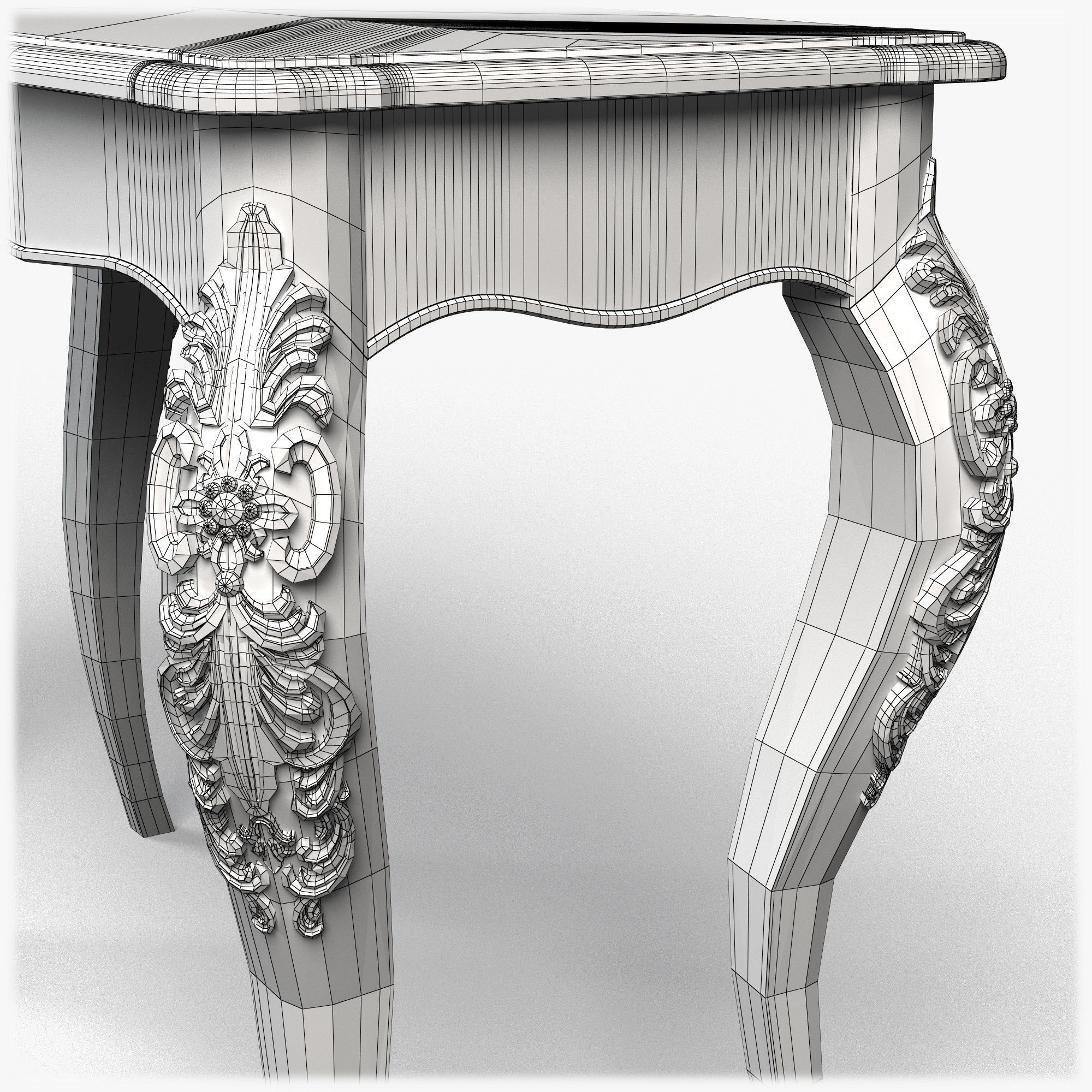 Table0027 ornate console table gold 3D model_16