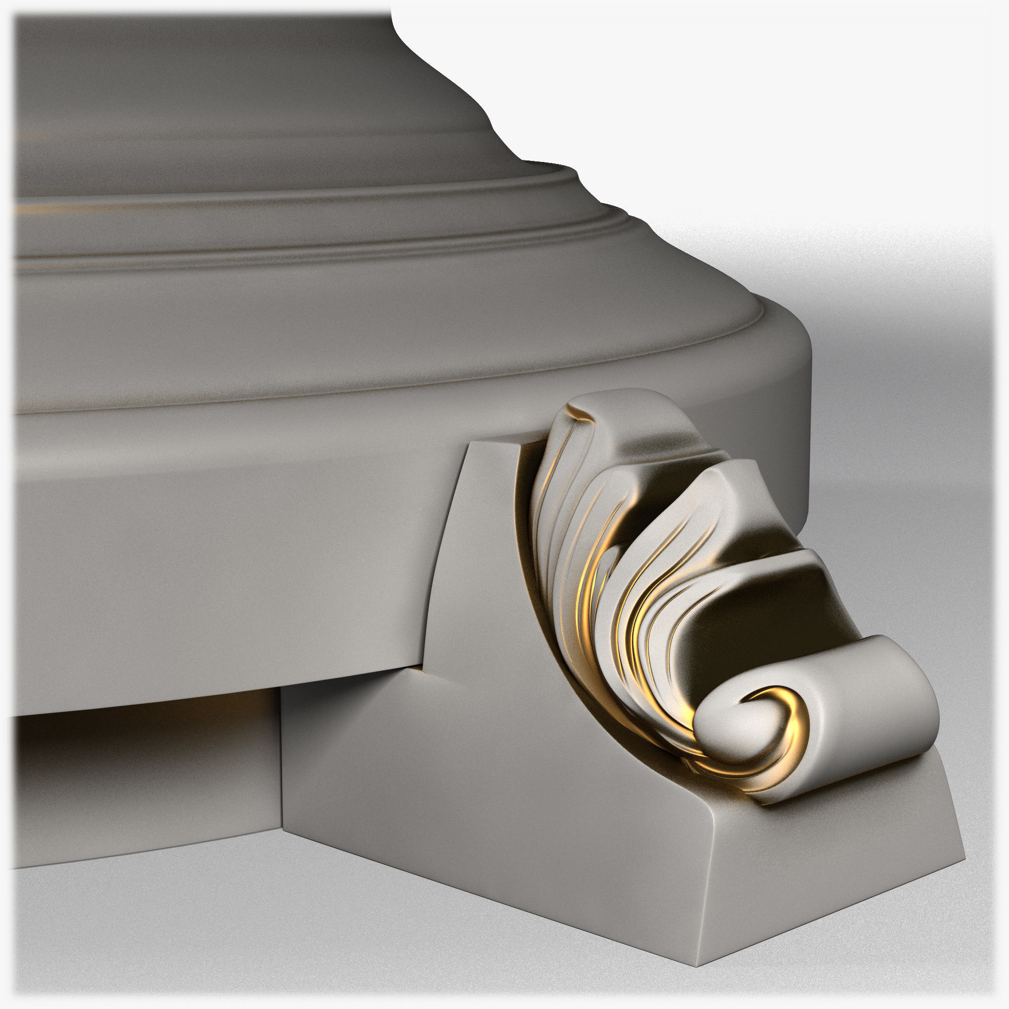 Table0031 ornate dining table 3D model_7