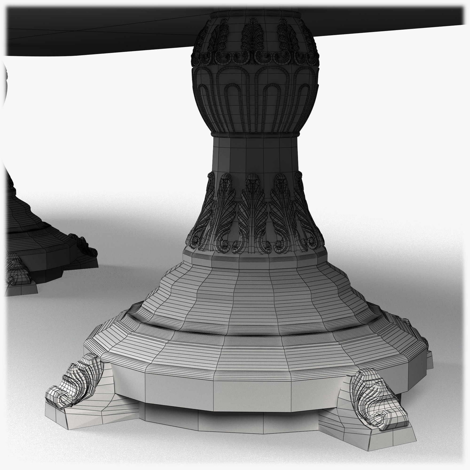 Table0031 ornate dining table 3D model_16