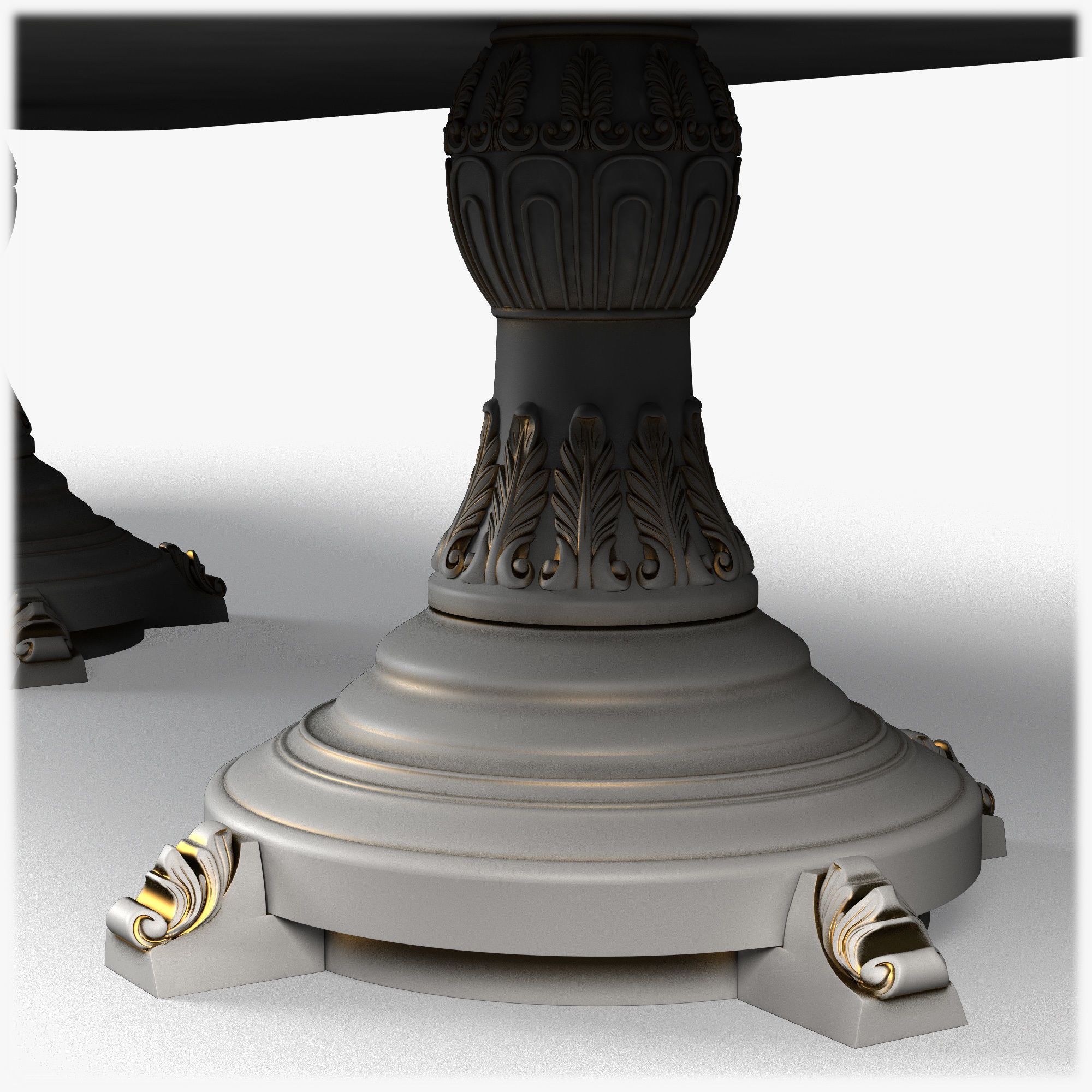 Table0031 ornate dining table 3D model_4