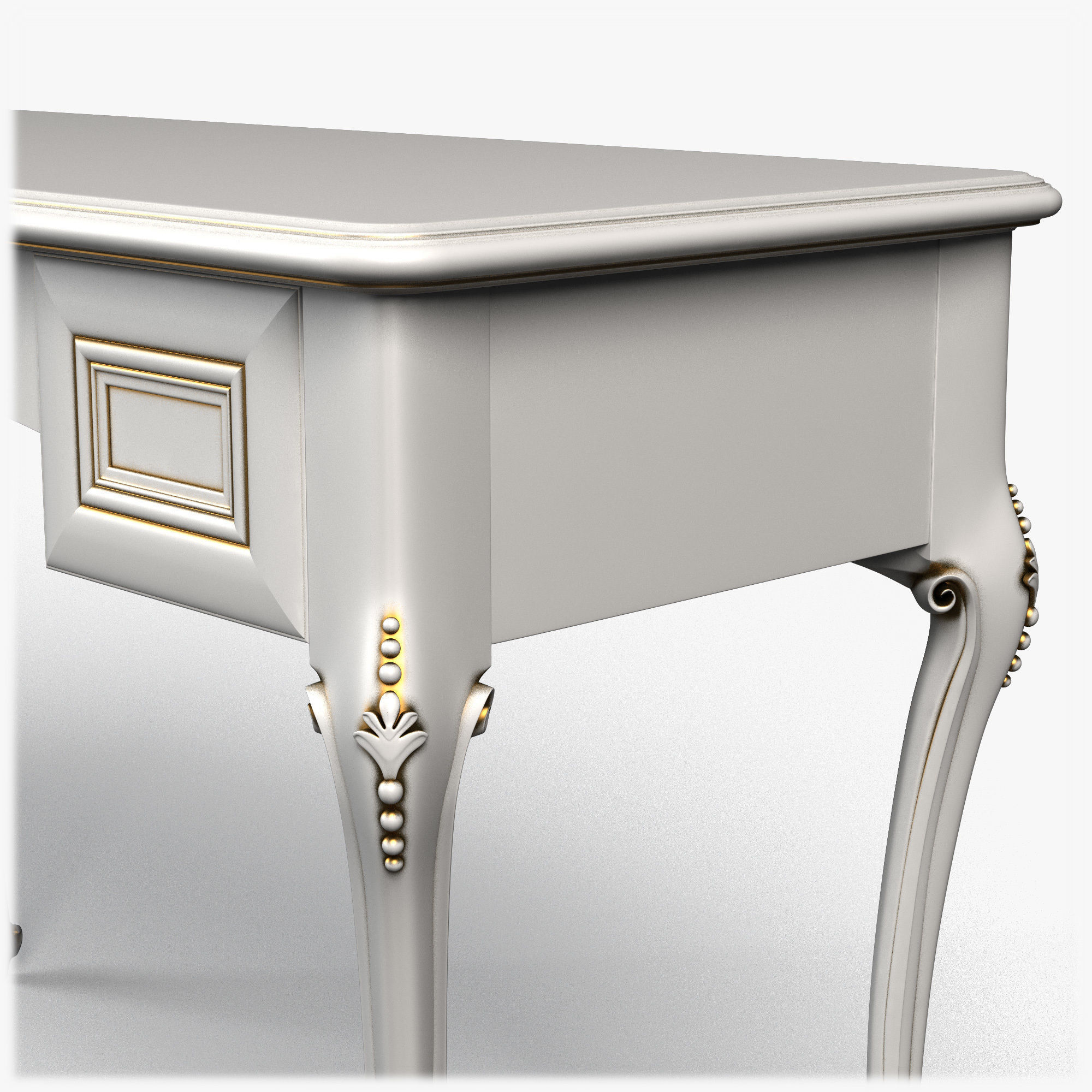 Table0033 rectangular shelf on wall 3D model_4