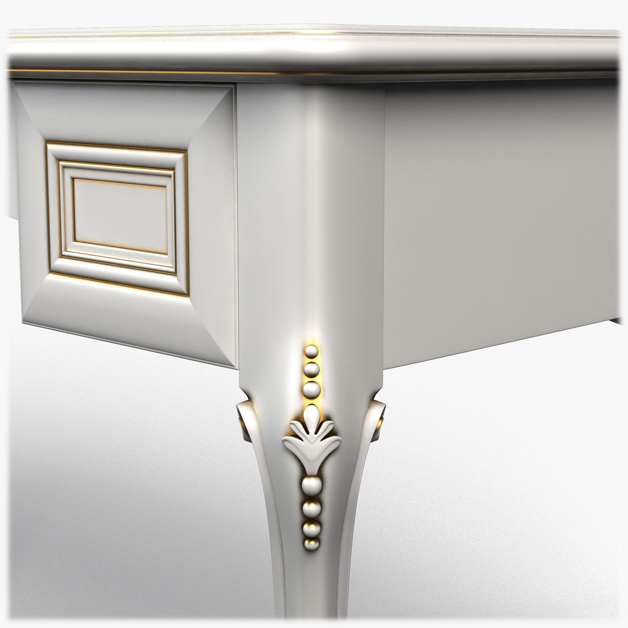 Table0033 rectangular shelf on wall 3D model_6