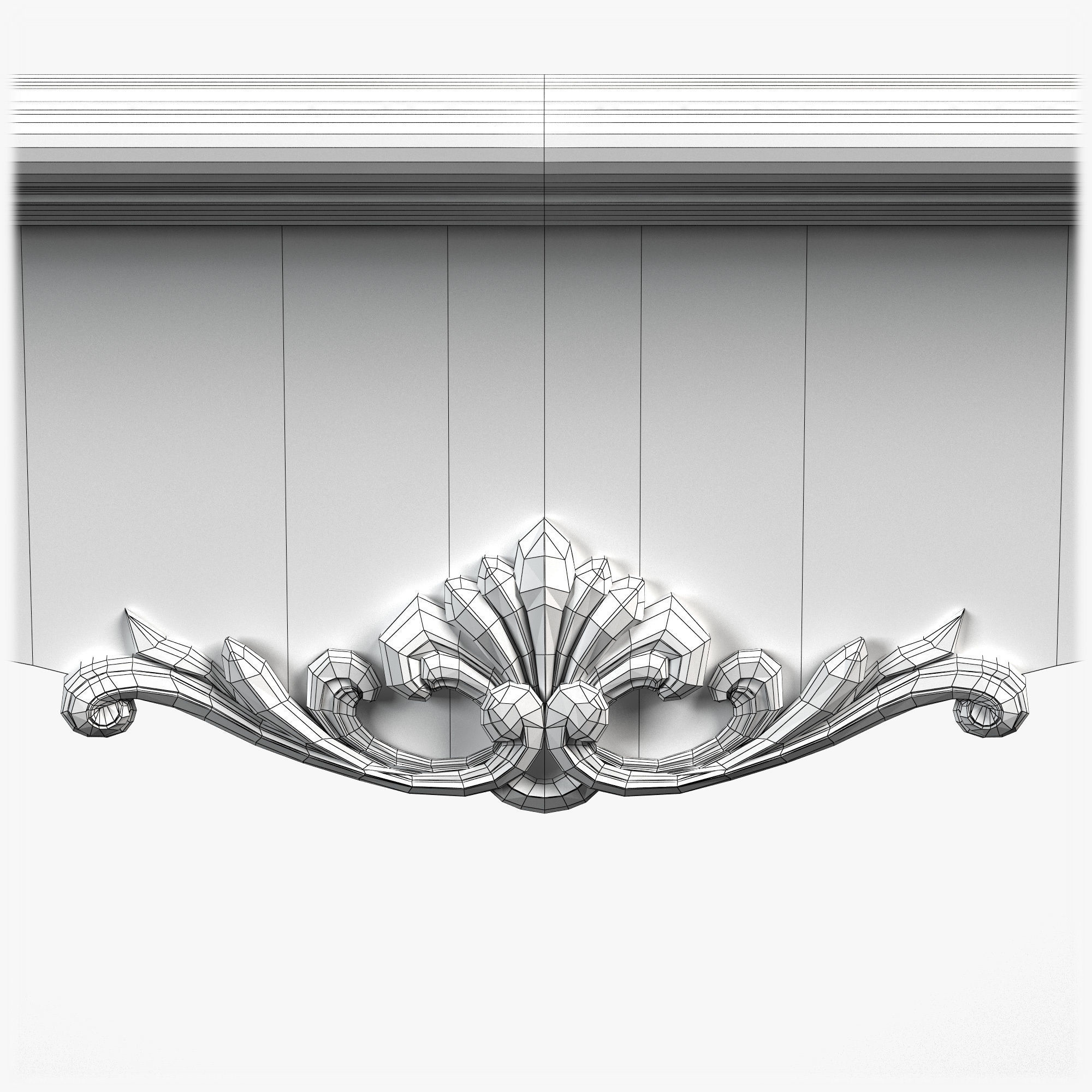 Table0033 rectangular shelf on wall 3D model_17