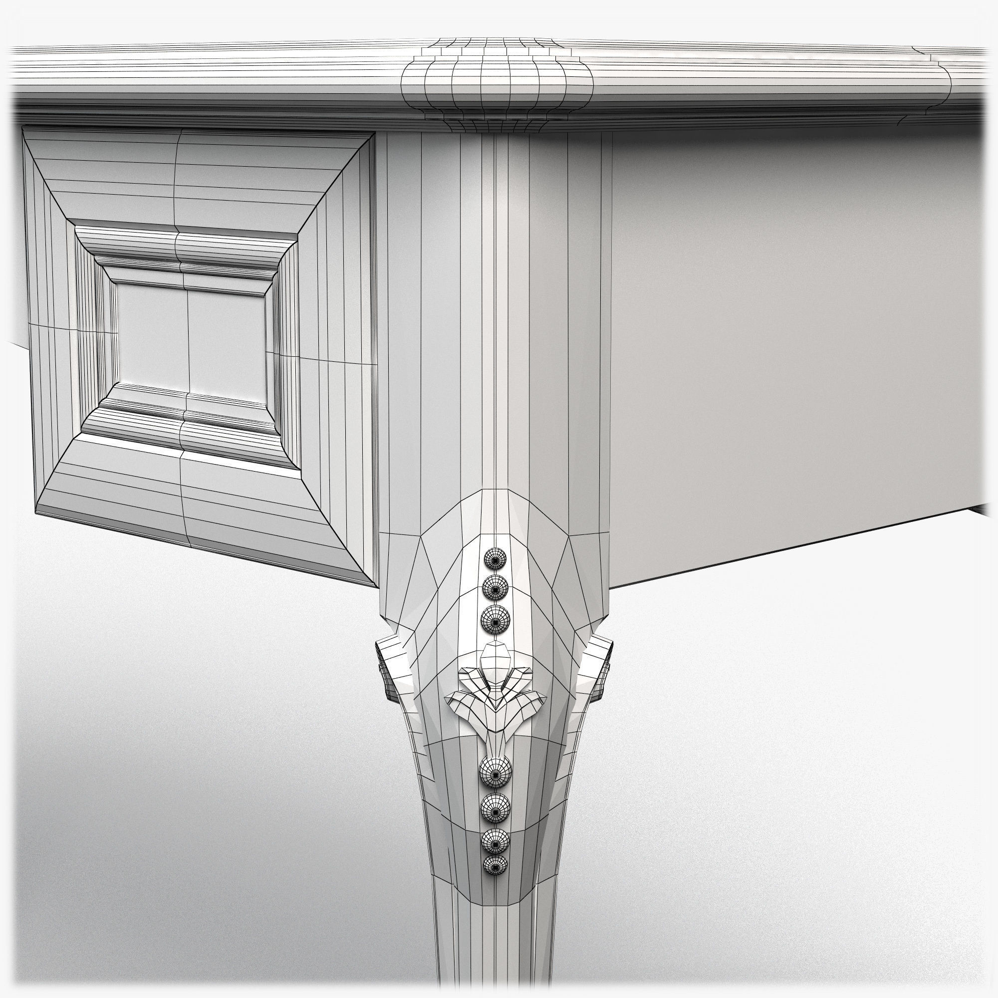 Table0033 rectangular shelf on wall 3D model_18
