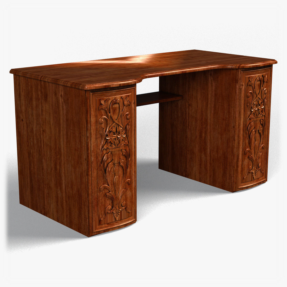 Table0035 desk with ornate carvings 3D model_8