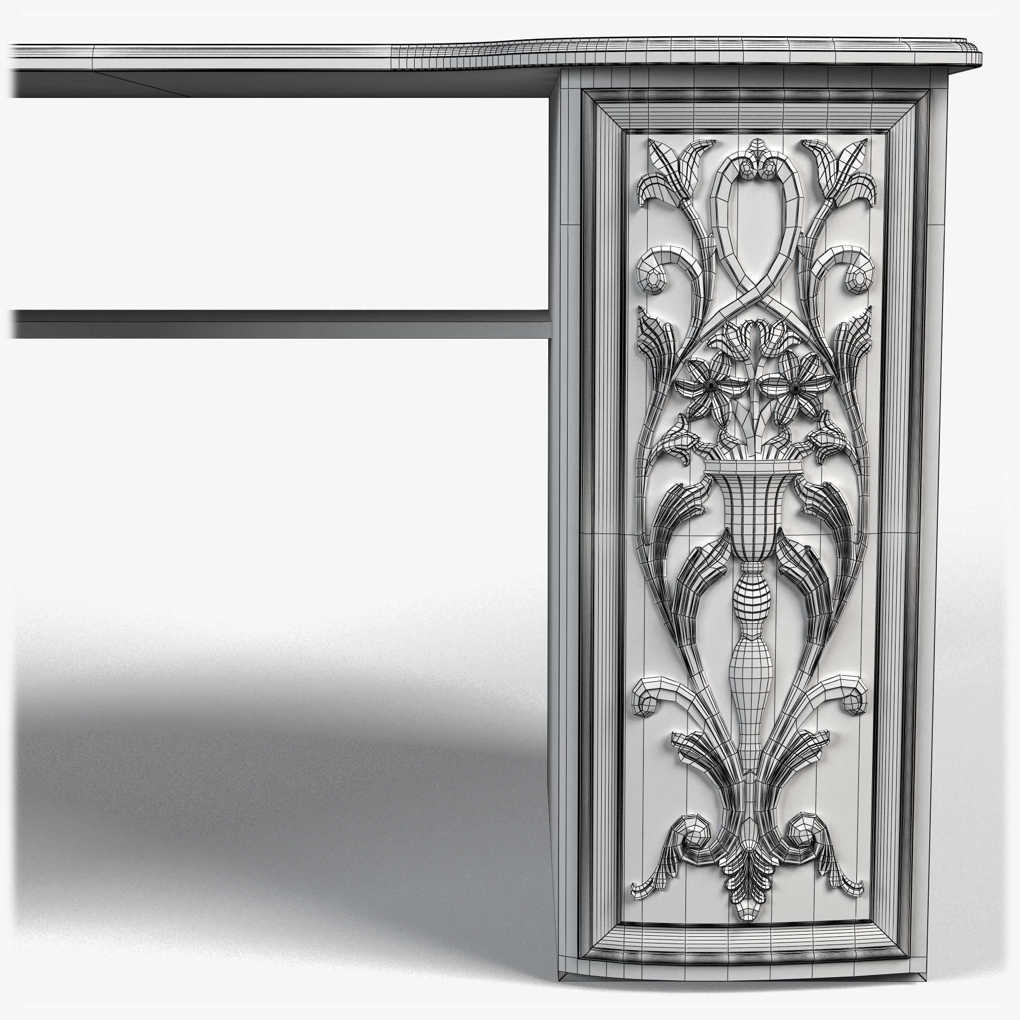 Table0035 desk with ornate carvings 3D model_17