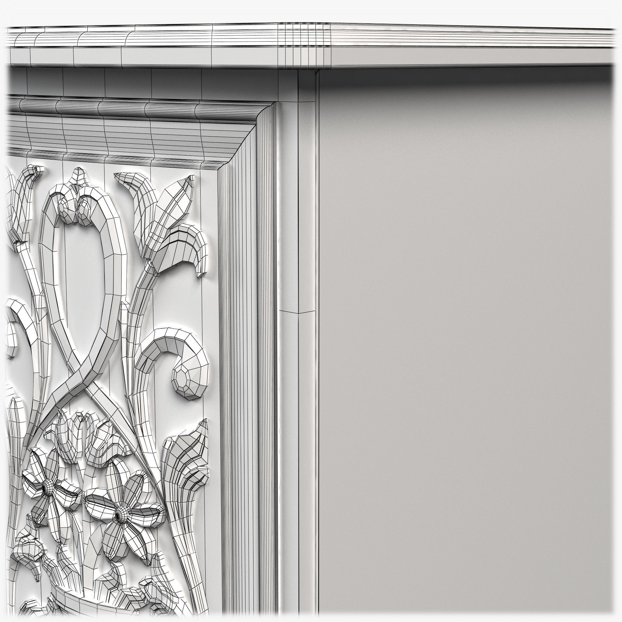 Table0035 desk with ornate carvings 3D model_18