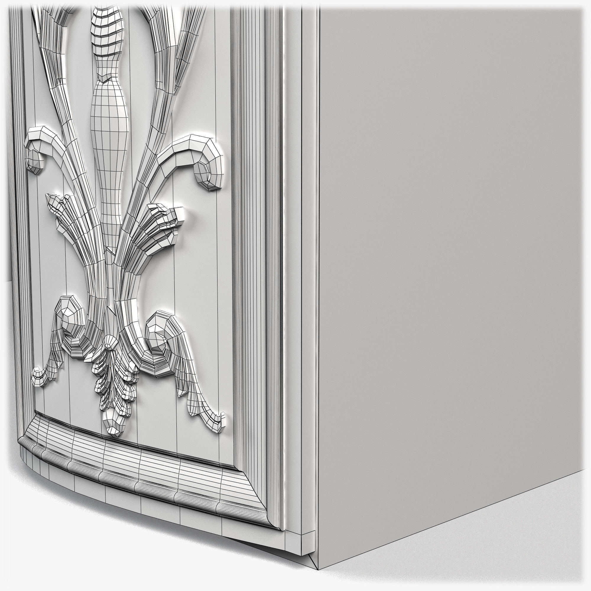 Table0035 desk with ornate carvings 3D model_19