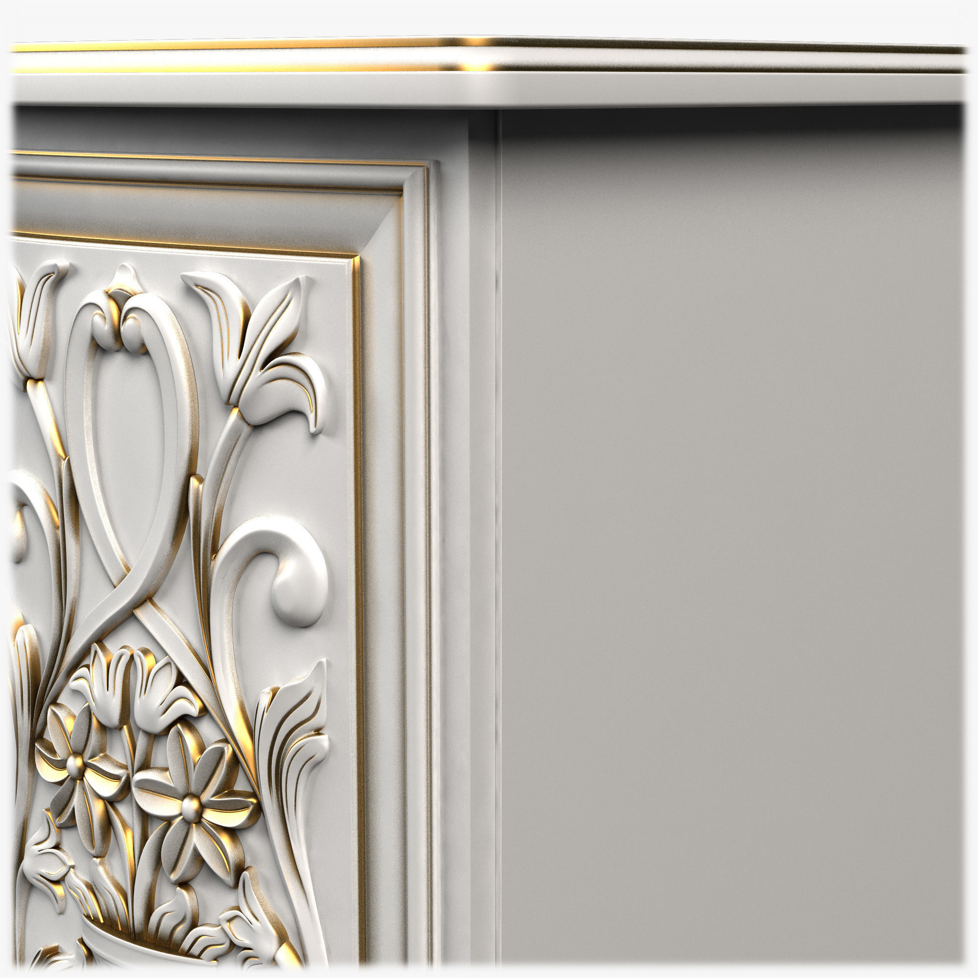 Table0035 desk with ornate carvings 3D model_6