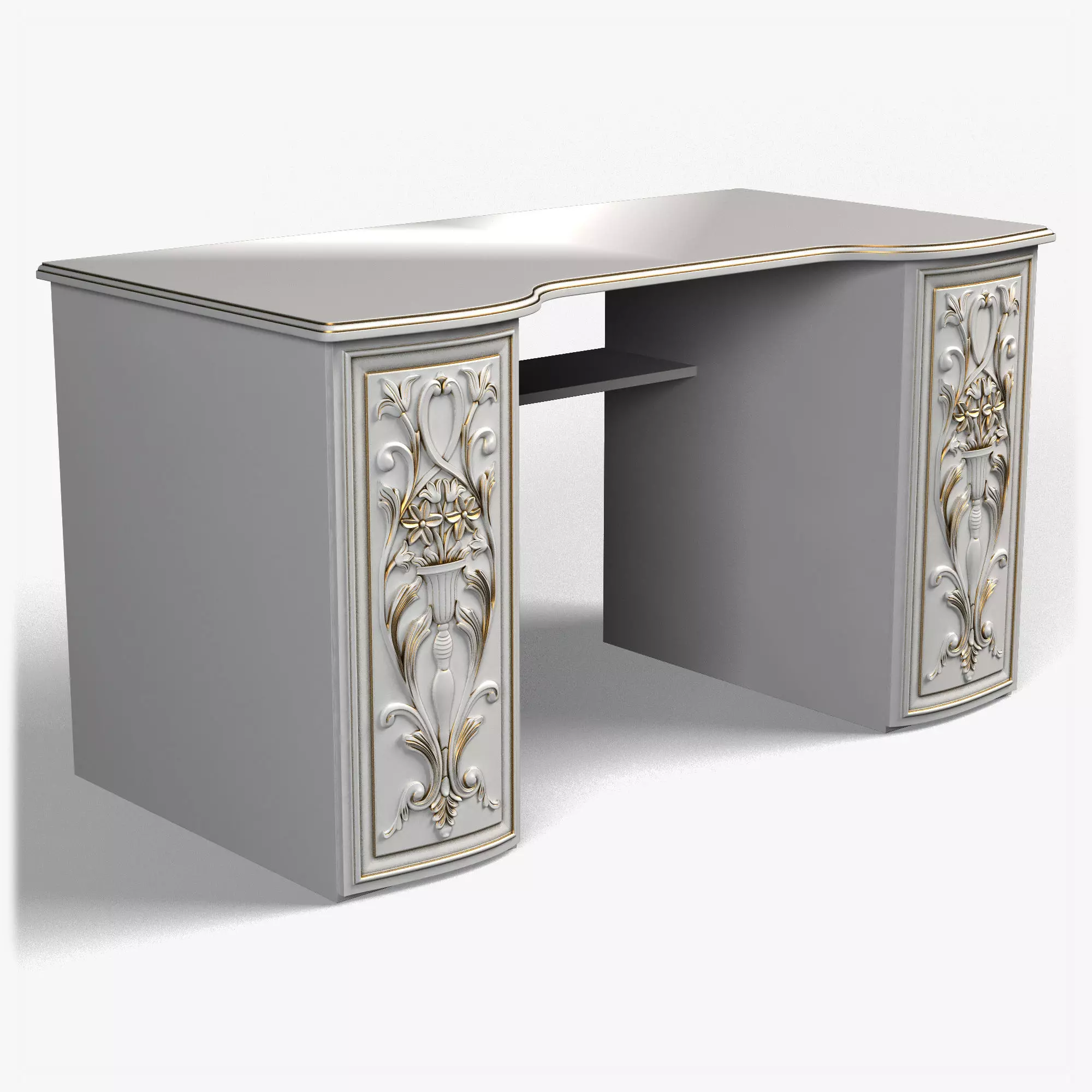 Table0035 desk with ornate carvings 3D model_0